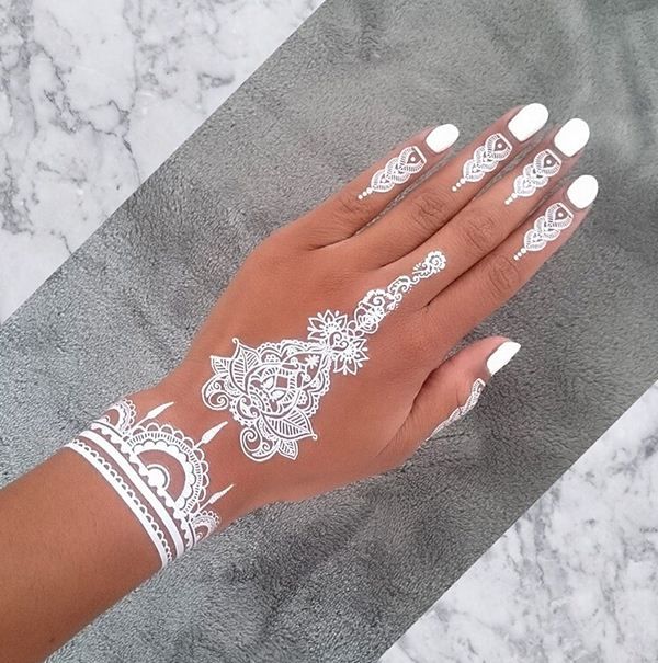 19 Stunning White Henna Designs For You | White henna designs .