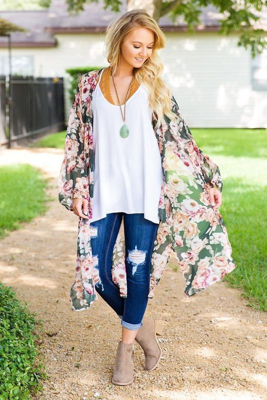 22 Outfit Ideas With Kimonos | Glam is Here | Kimono fashion .