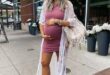 maternity outfit ideas, body con Dress, lace kimono | Trendy .