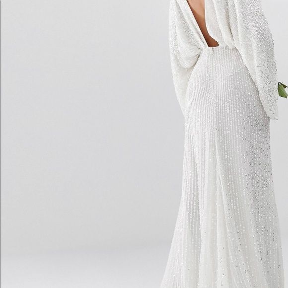 Asos edition sequin kimono sleeve wedding dress | Sequin kimono .