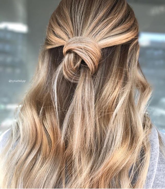 Knot half up half down hairstyle - Fabmood | Wedding Colors .
