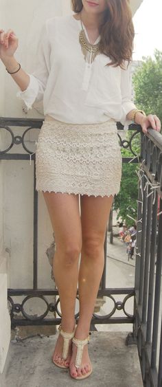 12 Best White lace SKIRT ideas | lace skirt, white lace skirt, outfi