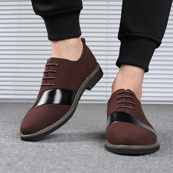 Casual Shoes Fashion Men Shoes Suede Leather Dress Shoes Flats .