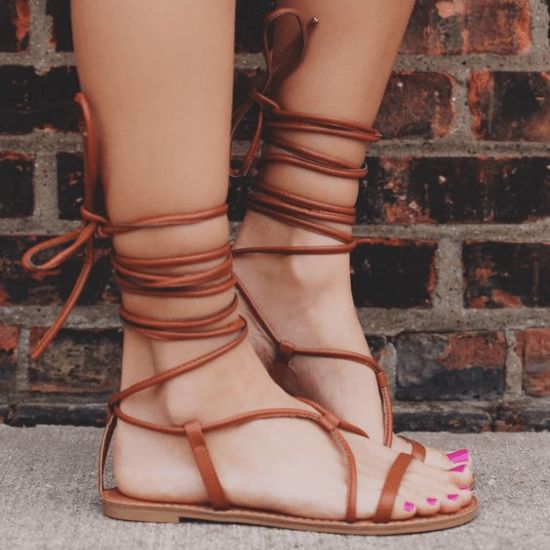 Lace Up Sandals For Summer
     