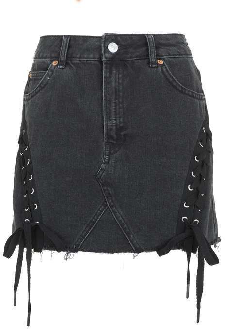 Topshop Moto lace up denim mini skirt | Topshop skirts, Topshop .