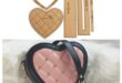 Heart Shaped Clutch Shoulder Bag Template Kraft Paper DIY Stencil .