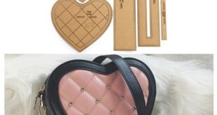 Heart Shaped Clutch Shoulder Bag Template Kraft Paper DIY Stencil .