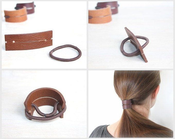 Leather Hair Band Ponytail Wrap Ponytail Holder Hair Tie - Etsy .