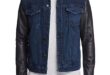 J Brand Scorpius Leather Sleeve Denim Jacket Men - Bloomingdale's .