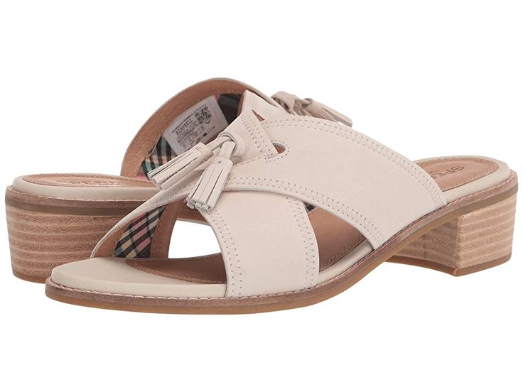 Sperry Seaport City Sandal Tassel Slide Leather Women's Shoes .