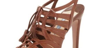 Strappy Leather Tassel Sandal, Brown | Shoes women heels, Tassel .