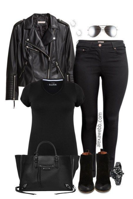 Plus Size Biker Jacket Outfit | Plus size fashion for women, Biker .