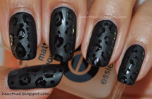 Black Leopard Print | Leopard nails, Leopard print nails, Matte .