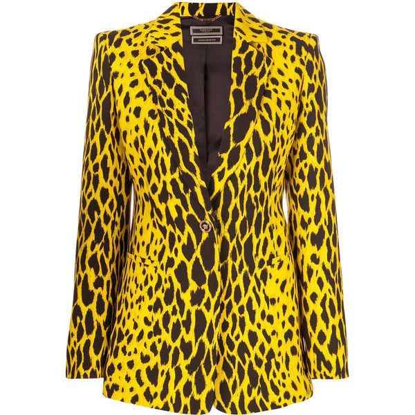 Versace animal print blazer (43,995 MXN) ❤ liked on Polyvore .