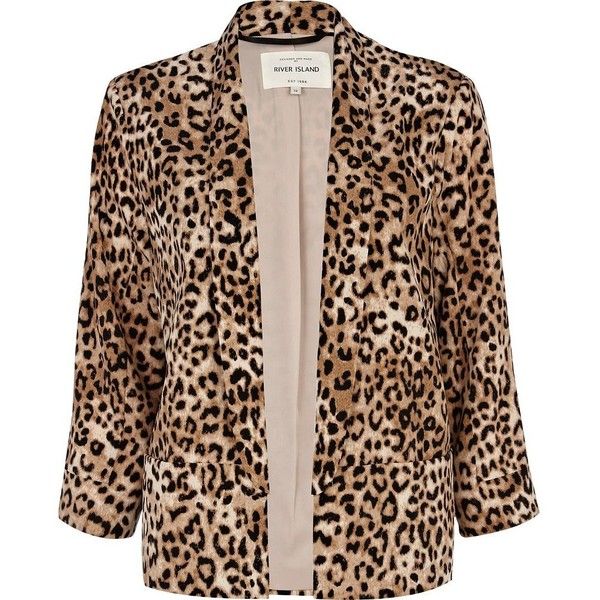 River Island Beige leopard print blazer | Coats jackets women .