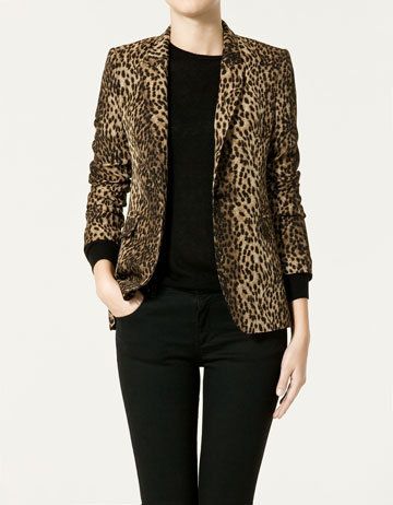 zara leopard blazer | Leopard print blazer, Print clothes, Cloth