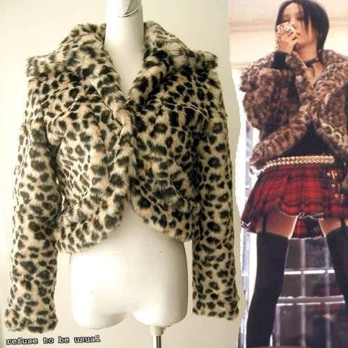 REFUSE TO BE USUAL Nana Punk LEOPARD Fur Coat Jacket | Leopard .