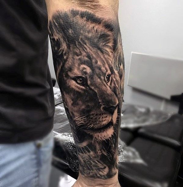 40 Lion Forearm Tattoos For Men - Manly Ink Ideas | Lion tattoo .