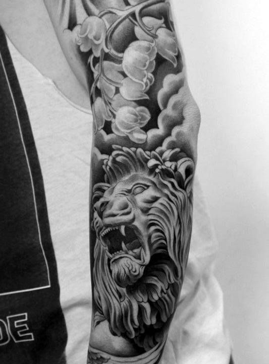 Top 63 Lion Sleeve Tattoo Ideas - [2021 Inspiration Guide .