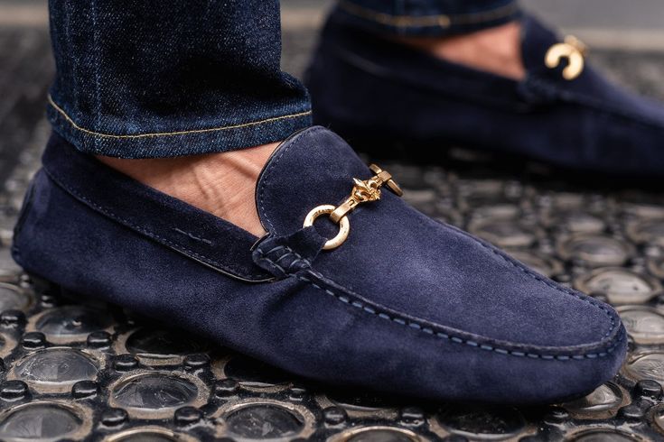 The Woods Bit Driving Loafer - Blue Suede - 11 / REGULAR WIDTH (D .