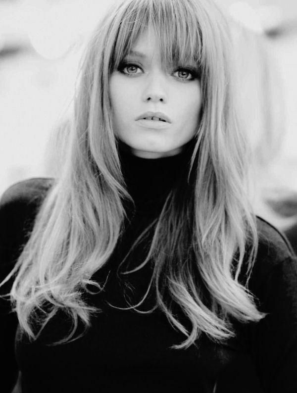 Love the 60s hair. The curtain bangs. | Long Hair | Pinterest .