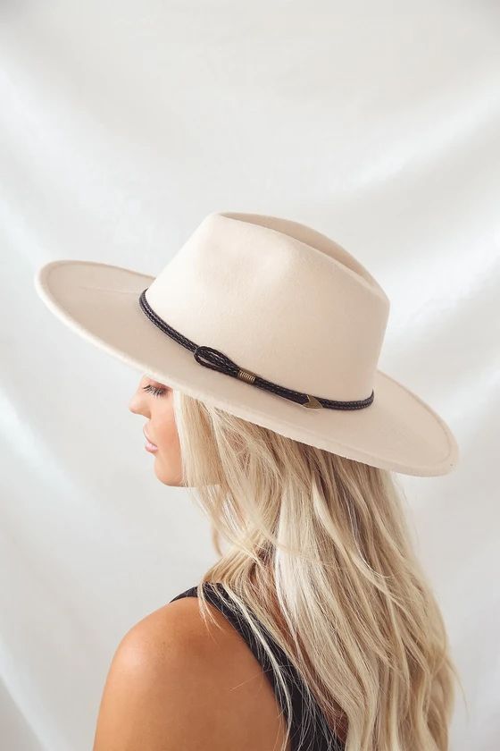 Into the Wild Cream Felt Fedora Hat | Cream hats, Fedora, Wide .