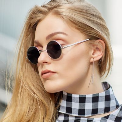 Small Retro Lennon Style Round Dapper Sunglasses 8237 | Rounded .