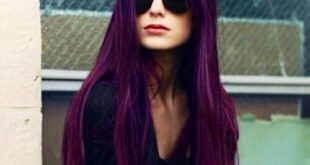 Purple | Long hair styles, Dark purple hair, Hair styl