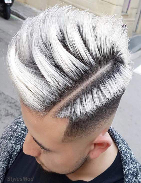New & Fresh Men's Hairstyles with Silver Highlight for 2018 .