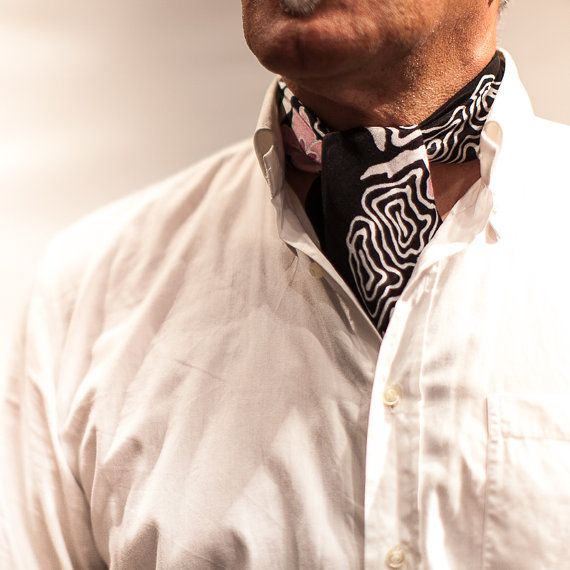 hand painted Small square scarf for men and women - neckerchief .
