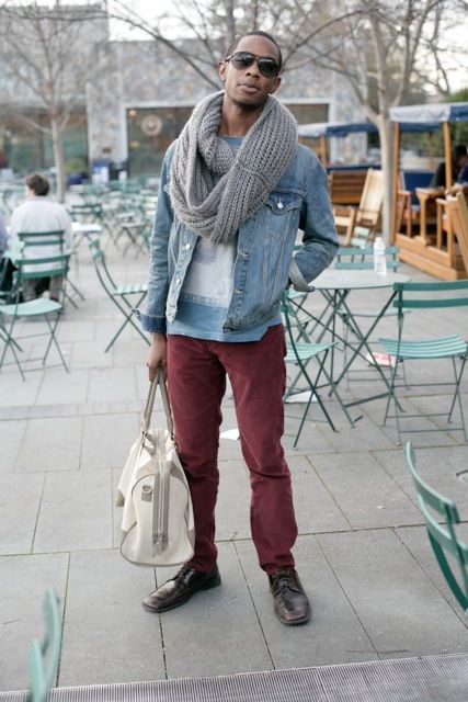 Men Outfits With Infinity  Scarves