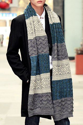 $6.27 Three colored scarf. | Mens knitted scarf, Mens winter scarf .