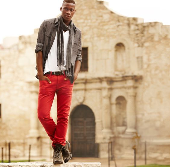 Men Outfits With Red Pants
     