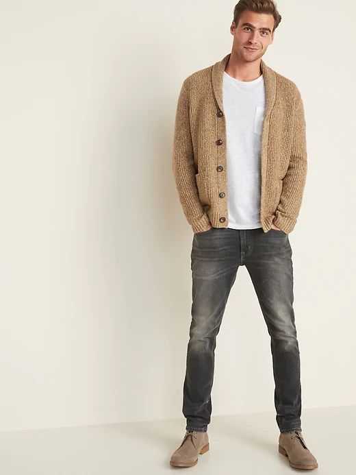 Thick-Textured Shawl-Collar Cardigan for Men | Old Navy | Mens .