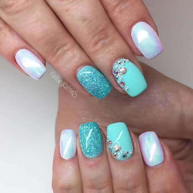 23 Mermaid Inspired Nails That Belong On The Beach - StayGlam .