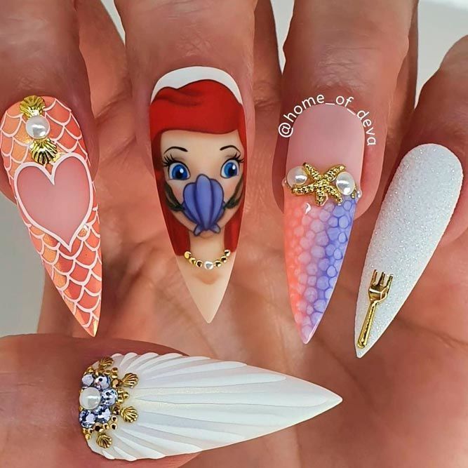 30 Mermaid Nails for Real Mermaid | Uñas disney, Uñas de sirenita .