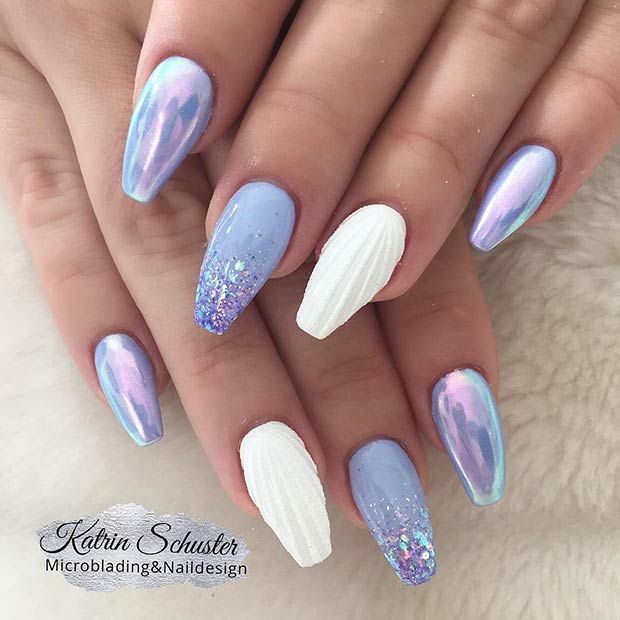 23 Mermaid Inspired Nails That Belong On The Beach !, #beach .