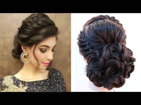 beautiful low messy bun hairstyle for gown | wedding gown .