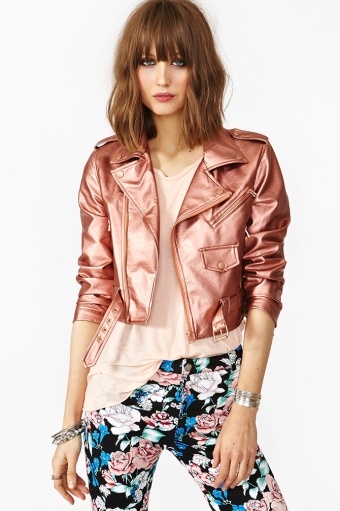 Cropped Moto Jacket - Copper | Fashion, Cropped moto jacket .