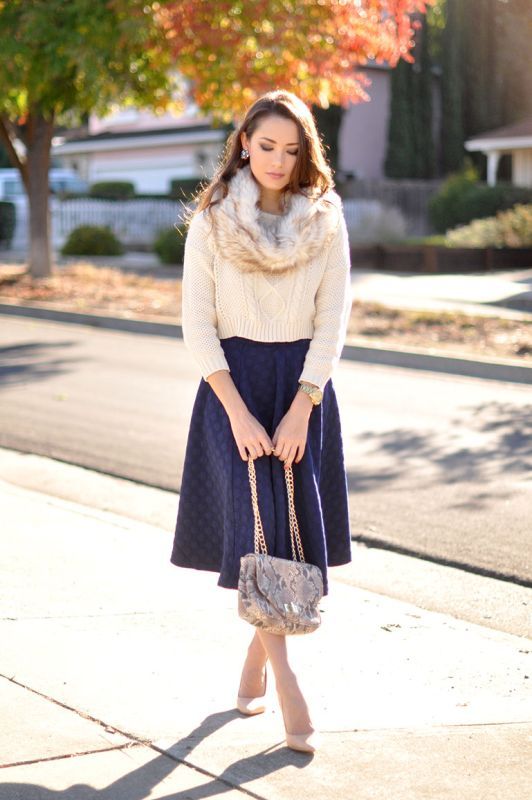Chic Ways to Wear Your Midi Skirt During Winter - 23 Outfit Ideas .