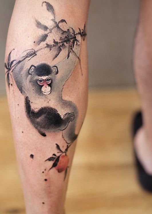 Chen Jie Newtattoo monkey Tattoo | Monkey tattoos, Tattoo designs .