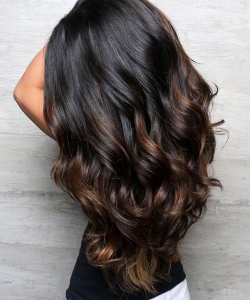 Top Balayage For Dark Hair - Black and Dark Brown Hair Balayage .