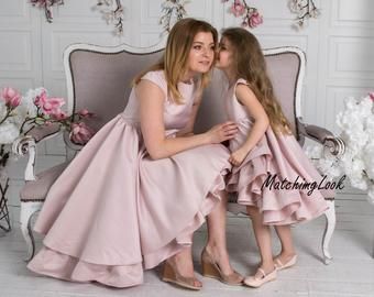 Buy Light Pink Mother Daughter Matching Dress Mommy and Me Online .