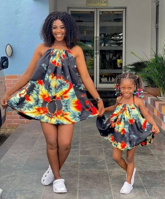 African Mom and Daughter Matching Dress for Photoshoot/african .