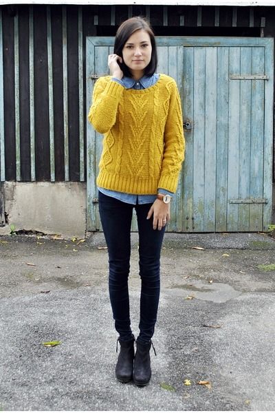 Mustard & Denim - Chictopia Mobile | Casual work outfits, Yellow .
