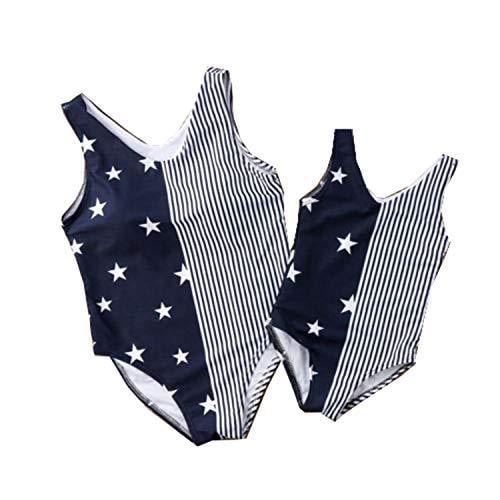 StylesILove Mommy and Daughter Navy Blue One Piece Swimsuit .