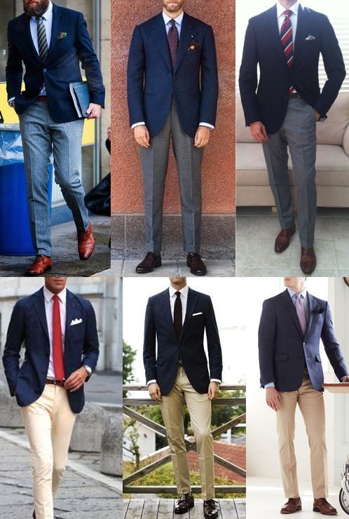 Navy Blue Coat Outfits For Men
     