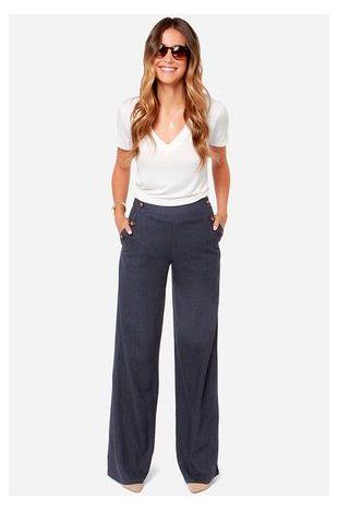 Skyscraper Sweetie Navy Blue Linen Pants #blue #linen #pants .