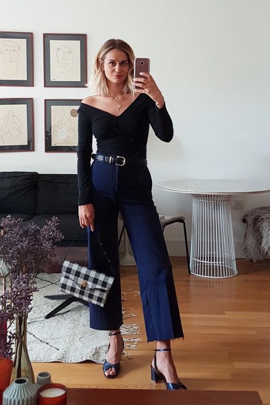 Why Black and Navy Are Actually the Best Color Pairing | Blue top .