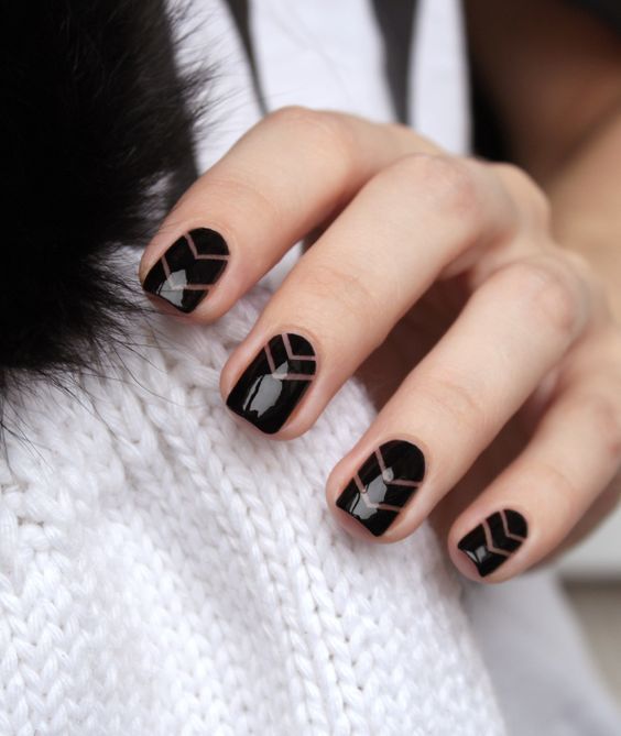 black nails | Space nails, Nail art, Black nail desig